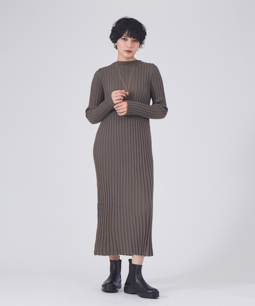 Rouge vif（ルージュヴィフ）の「リブニットワンピース（ワンピース・レディース・ホワイト/レッド/グレー・フリー）」の12枚目の写真