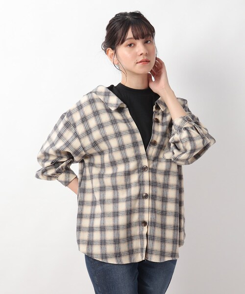 Cutie Blonde（キューティーブロンド）の「◆【S-L】アソートドッキングシャツ（シャツ/ブラウス・レディース・ブラウン系その他/グレー系その他2/パープル/ベージュ系1・02/01/03）」の3枚目の写真