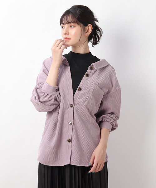 Cutie Blonde（キューティーブロンド）の「◆【S-L】アソートドッキングシャツ（シャツ/ブラウス・レディース・ブラウン系その他/グレー系その他2/パープル/ベージュ系1・02/01/03）」の4枚目の写真