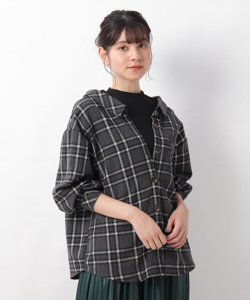 Cutie Blonde（キューティーブロンド）の「◆【S-L】アソートドッキングシャツ（シャツ/ブラウス・レディース・ブラウン系その他/グレー系その他2/パープル/ベージュ系1・02/01/03）」の2枚目の写真