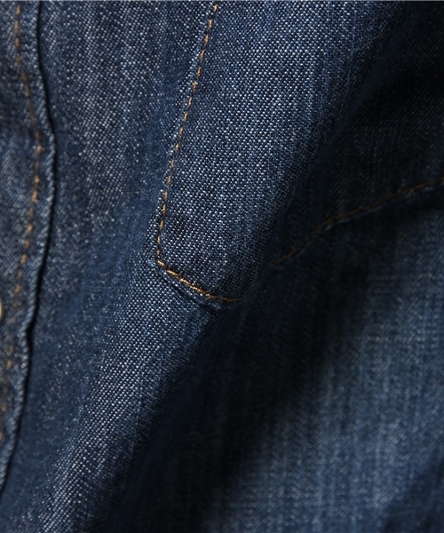 WEGO(ウィゴー)の「WEGO/デニムウエスタンシャツ(シャツ/ブラウス・メンズ・ダークインディゴブルー/ライトインディゴブルー/ブルー・MEDIUM/LARGE)」の4枚目の写真