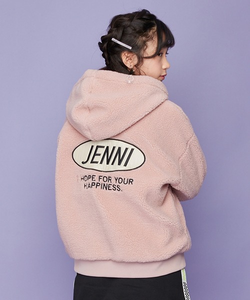 SISTER JENNI(SISTER JENNI)の「合皮ワッペンボアZIPパーカー(パーカー・キッズ・ブラック/ベージュ/ピンク・130cm/140cm/150cm/160cm)」の3枚目の写真