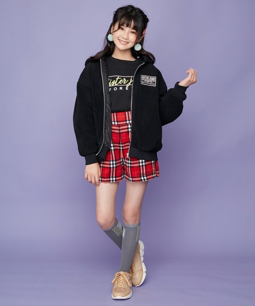 SISTER JENNI(SISTER JENNI)の「合皮ワッペンボアZIPパーカー(パーカー・キッズ・ブラック/ベージュ/ピンク・130cm/140cm/150cm/160cm)」の14枚目の写真