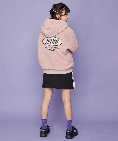 SISTER JENNI(SISTER JENNI)の「合皮ワッペンボアZIPパーカー(パーカー・キッズ・ブラック/ベージュ/ピンク・130cm/140cm/150cm/160cm)」の4枚目の写真