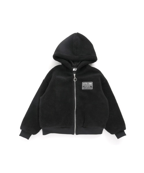 SISTER JENNI(SISTER JENNI)の「合皮ワッペンボアZIPパーカー(パーカー・キッズ・ブラック/ベージュ/ピンク・130cm/140cm/150cm/160cm)」の8枚目の写真