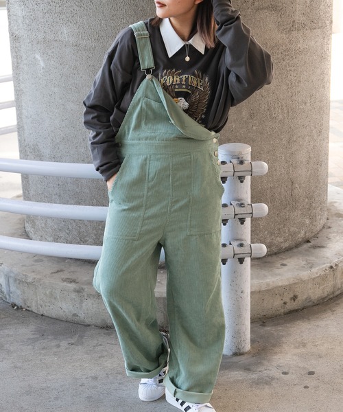 kutir（クティール）の「コーデュロイオーバーオール（サロペット/オーバーオール・レディース・ライトブルー/ダークブラウン/ベージュ/ライトグリーン・SMALL/MEDIUM/LARGE）」の4枚目の写真