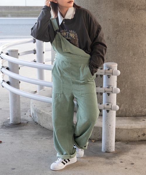 kutir（クティール）の「コーデュロイオーバーオール（サロペット/オーバーオール・レディース・ライトブルー/ダークブラウン/ベージュ/ライトグリーン・SMALL/MEDIUM/LARGE）」の21枚目の写真