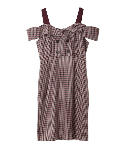 31 Sons de mode（トランテアン　ソン　ドゥ　モード）の「チェックタイトジャンスカ（ジャンパースカート・レディース・ブラウン/ピンク・38/36）」の16枚目の写真