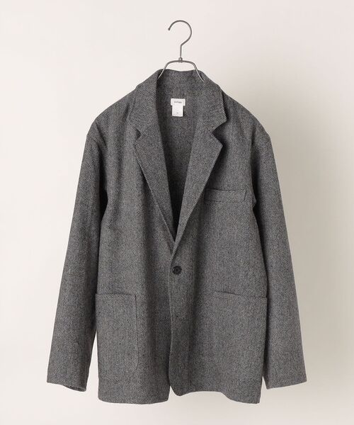 SHIPS any（シップス エニィ）の「SHIPS any: リサイクルウール ダッド ラペル ジャケット◇（テーラードジャケット・メンズ・チャコールグレー/グリーン・MEDIUM/LARGE）」の2枚目の写真