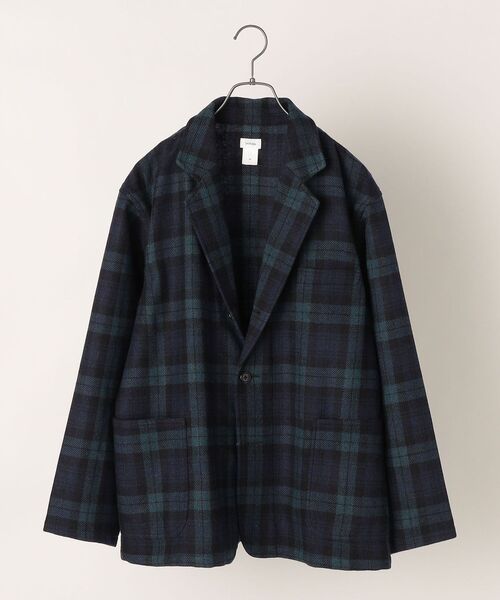 SHIPS any（シップス エニィ）の「SHIPS any: リサイクルウール ダッド ラペル ジャケット◇（テーラードジャケット・メンズ・チャコールグレー/グリーン・MEDIUM/LARGE）」の9枚目の写真