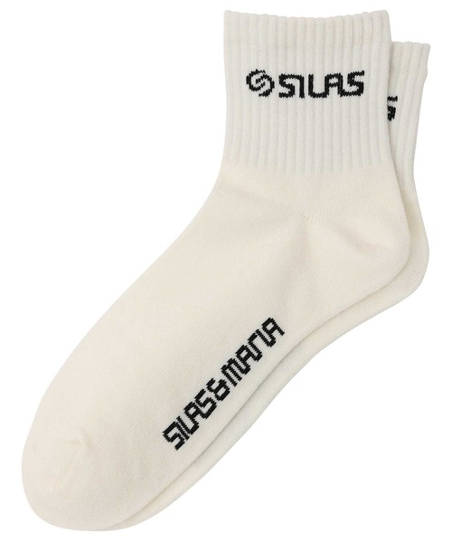 SILAS(サイラス)の「SHORT RIB SOCKS サイラス リブソックス(ソックス/靴下・メンズ・ホワイト/ブラック・ONE SIZE)」の2枚目の写真