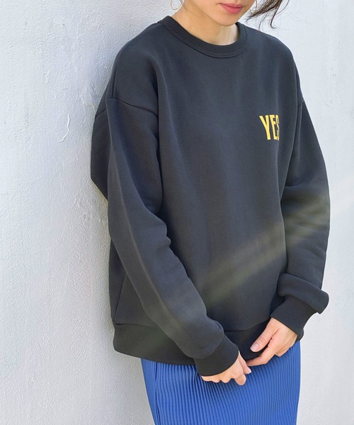 ottilie（オティーリエ）の「ロゴプリント裏毛プルオーバー（スウェット・レディース・チャコールグレー/ネイビー/グレー・FREE）」の2枚目の写真