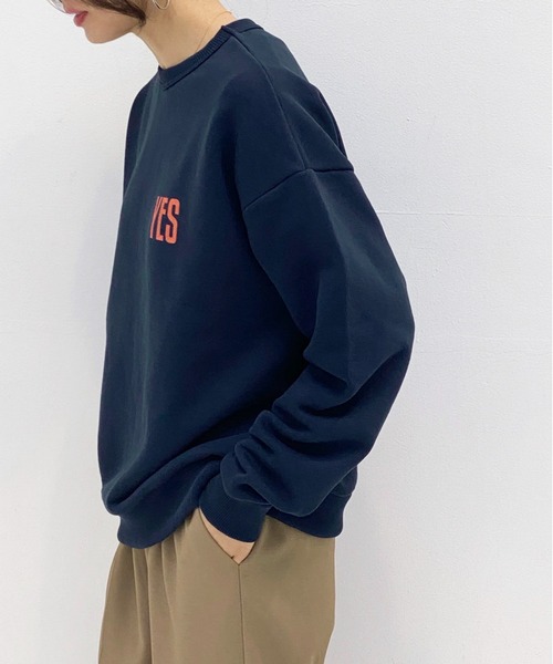 ottilie（オティーリエ）の「ロゴプリント裏毛プルオーバー（スウェット・レディース・チャコールグレー/ネイビー/グレー・FREE）」の13枚目の写真