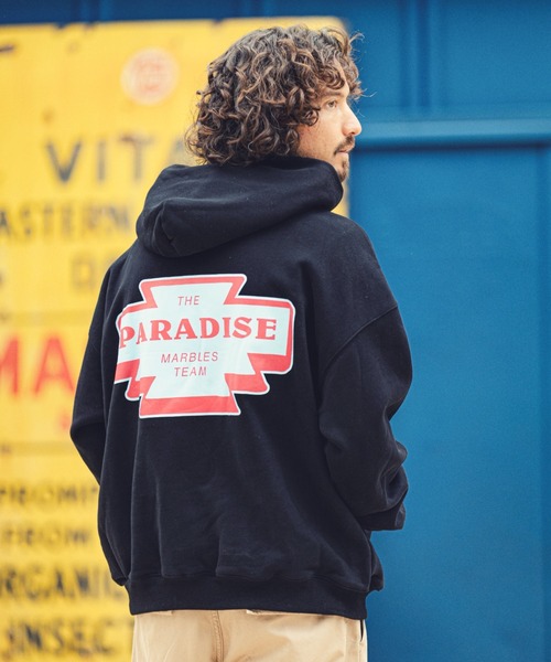 MARBLES(マーブルズ)の「MARBLES (マーブルズ)mpa2750-HQ PARKA (PARADISE) パーカー(パーカー・メンズ・ブラック/ピンク/ブルー・SMALL/MEDIUM/LARGE/X-LARGE)」の2枚目の写真
