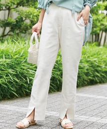 リネンライクコットンスリットパンツ