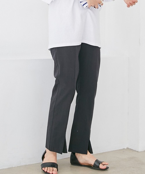 LAVEANGE（ラビアンジェ）の「リネンライクコットンスリットパンツ（その他パンツ・レディース・ブラック/レッド/ブルー/グリーン/アイボリー・LL/3L/4L/M/L）」の16枚目の写真