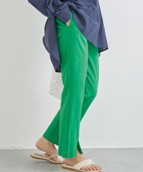 LAVEANGE（ラビアンジェ）の「リネンライクコットンスリットパンツ（その他パンツ・レディース・ブラック/レッド/ブルー/グリーン/アイボリー・LL/3L/4L/M/L）」の12枚目の写真