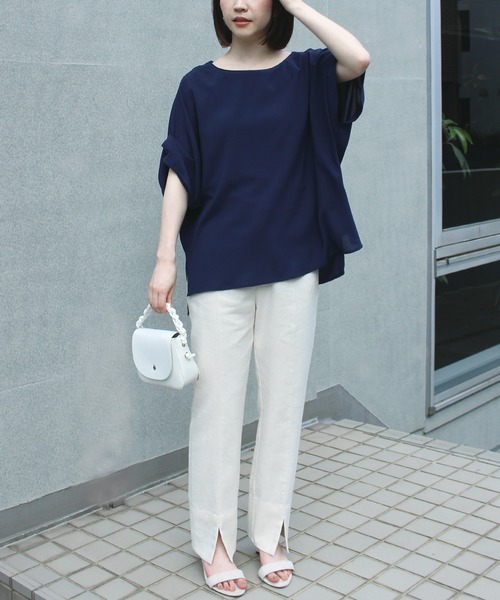 LAVEANGE（ラビアンジェ）の「リネンライクコットンスリットパンツ（その他パンツ・レディース・ブラック/レッド/ブルー/グリーン/アイボリー・LL/3L/4L/M/L）」の9枚目の写真