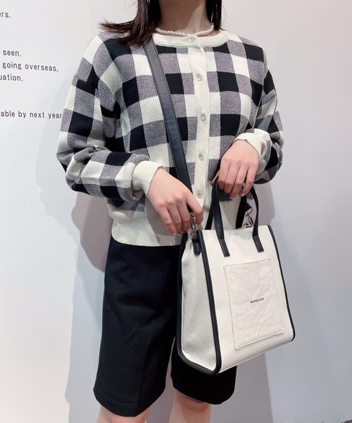 Me%（ミィパーセント）の「キャンバスパイピングショルダーバッグ（ショルダーバッグ・レディース・アイボリー/ブラック/ライトブルー・FREE）」の9枚目の写真