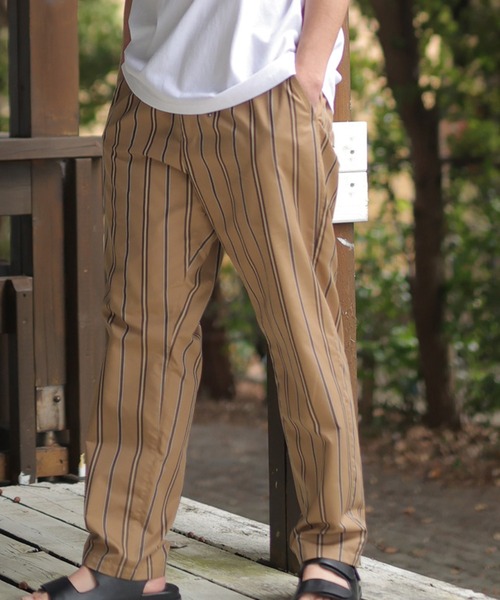 UNION STATION(ユニオンステーション)の「【セットアップ対応】T/Cストライプ イージーパンツ(その他パンツ・メンズ・ベージュ/ネイビー・S/M/L)」の2枚目の写真