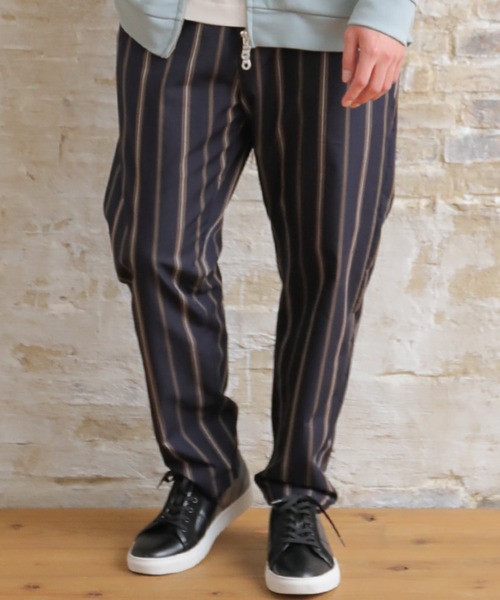 UNION STATION(ユニオンステーション)の「【セットアップ対応】T/Cストライプ イージーパンツ(その他パンツ・メンズ・ベージュ/ネイビー・S/M/L)」の1枚目の写真