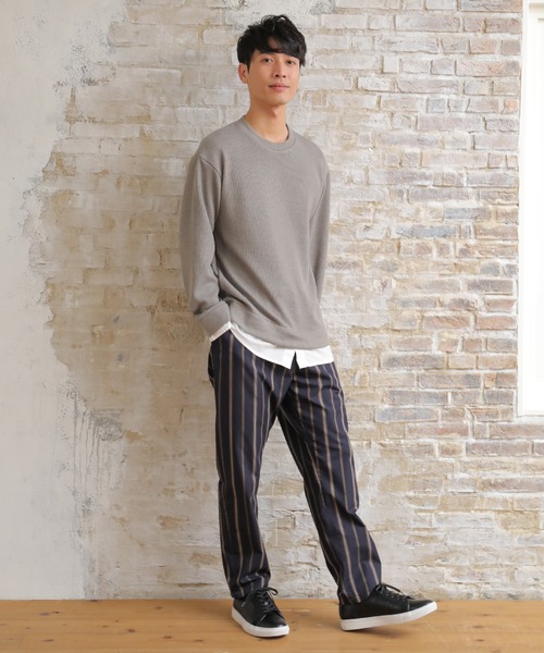 UNION STATION(ユニオンステーション)の「【セットアップ対応】T/Cストライプ イージーパンツ(その他パンツ・メンズ・ベージュ/ネイビー・S/M/L)」の5枚目の写真
