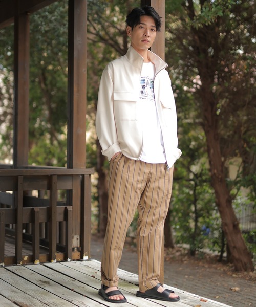 UNION STATION(ユニオンステーション)の「【セットアップ対応】T/Cストライプ イージーパンツ(その他パンツ・メンズ・ベージュ/ネイビー・S/M/L)」の7枚目の写真