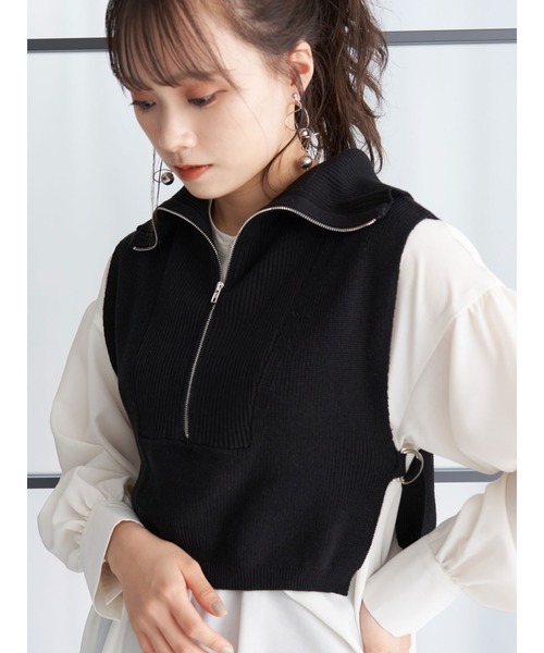 earth music&ecology（アースミュージックアンドエコロジー）の「フロントジップニットベスト＊（ベスト・レディース・ブラック/その他8・FREE）」の7枚目の写真