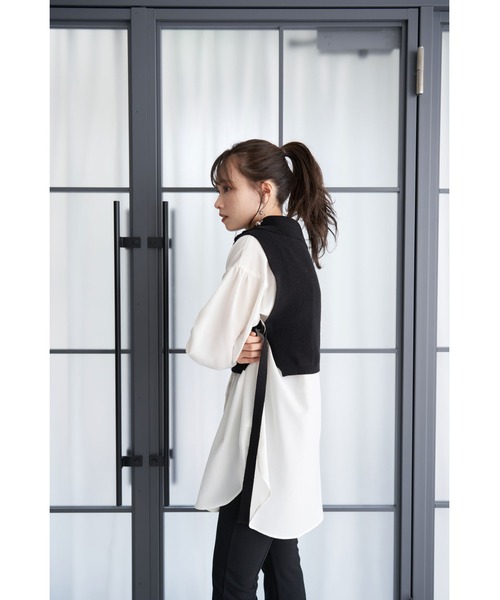 earth music&ecology（アースミュージックアンドエコロジー）の「フロントジップニットベスト＊（ベスト・レディース・ブラック/その他8・FREE）」の6枚目の写真