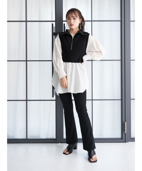 earth music&ecology（アースミュージックアンドエコロジー）の「フロントジップニットベスト＊（ベスト・レディース・ブラック/その他8・FREE）」の10枚目の写真