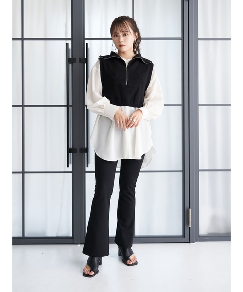 earth music&ecology（アースミュージックアンドエコロジー）の「フロントジップニットベスト＊（ベスト・レディース・ブラック/その他8・FREE）」の11枚目の写真