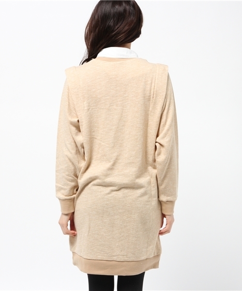 Kastane(カスタネ)の「【Kastane】重ね着風とび裏毛ワンピース(ワンピース・レディース・ボルドー/ベージュ/チャコールグレー・FREE)」の6枚目の写真