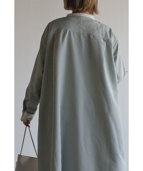 Bonjour Sagan（ボンジュールサガン）の「ストライプシャツワンピース（シャツワンピース・レディース・グリーン/ブルー/レッド・FREE）」の8枚目の写真