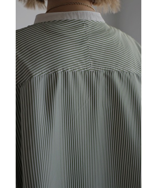 Bonjour Sagan（ボンジュールサガン）の「ストライプシャツワンピース（シャツワンピース・レディース・グリーン/ブルー/レッド・FREE）」の9枚目の写真