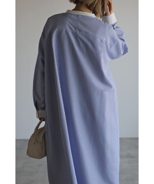 Bonjour Sagan（ボンジュールサガン）の「ストライプシャツワンピース（シャツワンピース・レディース・グリーン/ブルー/レッド・FREE）」の13枚目の写真