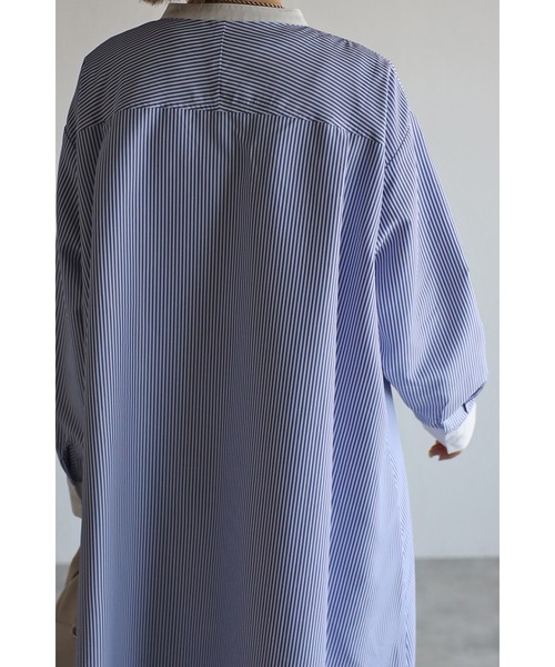 Bonjour Sagan（ボンジュールサガン）の「ストライプシャツワンピース（シャツワンピース・レディース・グリーン/ブルー/レッド・FREE）」の16枚目の写真