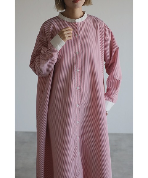 Bonjour Sagan（ボンジュールサガン）の「ストライプシャツワンピース（シャツワンピース・レディース・グリーン/ブルー/レッド・FREE）」の19枚目の写真