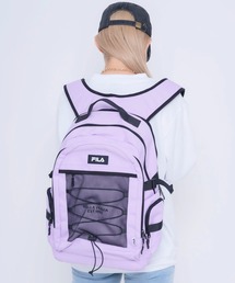 FILA/フィラ ワンポイントロゴ PC収納可能 A4 大容量 約20L ドローコード メッシュ バックパック リュックサック
