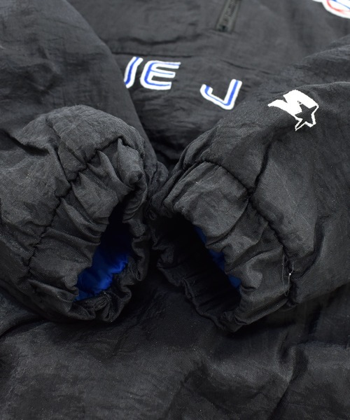 Starter（スターター） ナイロンジャケット 中綿 黒×水色 プルオーバー STARTER（スターター）の「【ヴィンテージ古着】90s STARTER