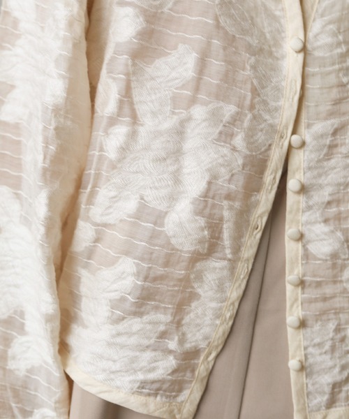 Bab（バブ）の「シアーフラワージャケット（ノーカラージャケット・レディース・ブラック/イエロー/ホワイト系その他・M）」の16枚目の写真