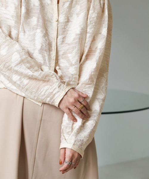 Bab（バブ）の「シアーフラワージャケット（ノーカラージャケット・レディース・ブラック/イエロー/ホワイト系その他・M）」の17枚目の写真