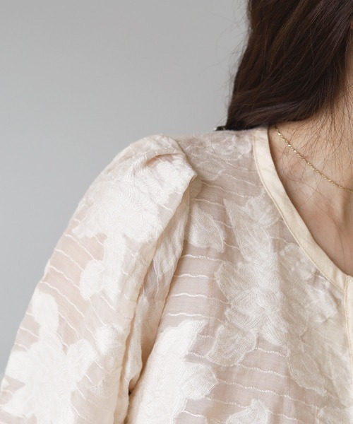 Bab（バブ）の「シアーフラワージャケット（ノーカラージャケット・レディース・ブラック/イエロー/ホワイト系その他・M）」の18枚目の写真