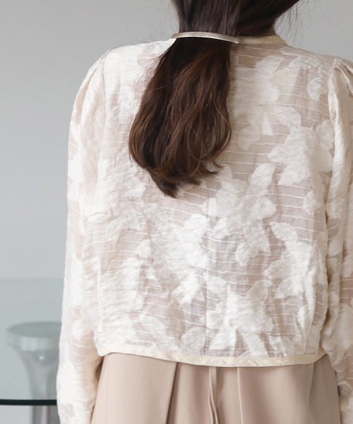 Bab（バブ）の「シアーフラワージャケット（ノーカラージャケット・レディース・ブラック/イエロー/ホワイト系その他・M）」の20枚目の写真