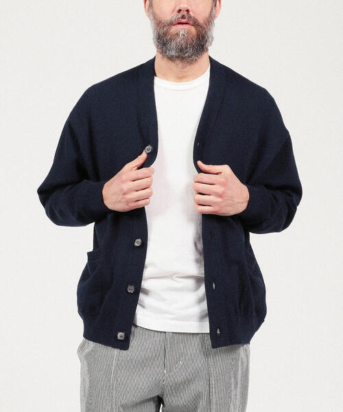 TOMORROWLAND （トゥモローランド）の「コットン Vネックカーディガン（カーディガン/ボレロ・メンズ・ネイビー/ブルー/キャメル/シャーベット・S/M）」の15枚目の写真