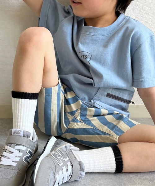 MAKE YOUR DAY（メイクユアデイ）の「ストライプタックパンツ■80～140cm（その他パンツ・キッズ・チャコールグレー/カーキ/ブルー・90/100/110/120/80/130/140）」の15枚目の写真