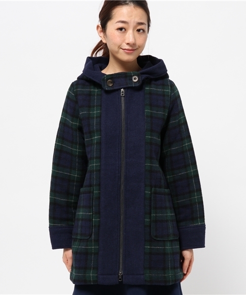 OUTLET(アウトレット)の「【Ciaopanic】Wチェックフードコート(その他アウター・レディース・チャコールグレー/ネイビー・FREE)」の3枚目の写真