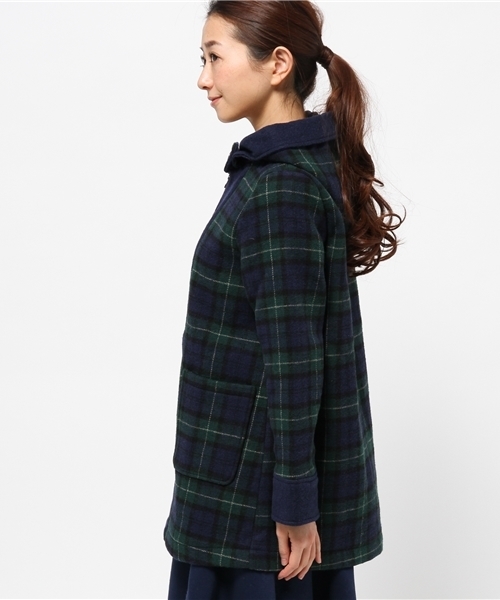OUTLET(アウトレット)の「【Ciaopanic】Wチェックフードコート(その他アウター・レディース・チャコールグレー/ネイビー・FREE)」の4枚目の写真