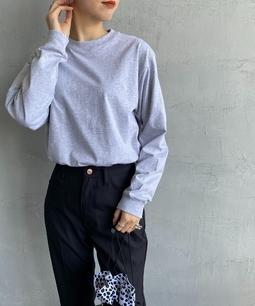 HANES（ヘインズ）の「【WEB限定】[HANES/ヘインズ] BEEFY 無地 ロングスリーブパックT（Tシャツ/カットソー・レディース・ブラック/ヘザーグレー/ホワイト・XL/M/L/S）」の3枚目の写真