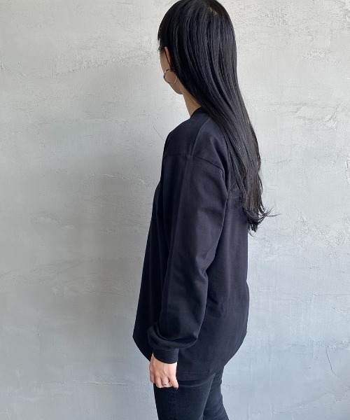 HANES（ヘインズ）の「【WEB限定】[HANES/ヘインズ] BEEFY 無地 ロングスリーブパックT（Tシャツ/カットソー・レディース・ブラック/ヘザーグレー/ホワイト・XL/M/L/S）」の7枚目の写真