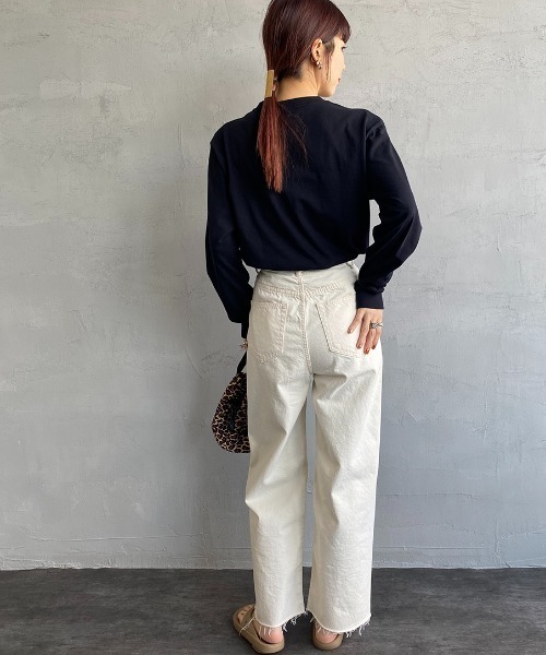 HANES（ヘインズ）の「【WEB限定】[HANES/ヘインズ] BEEFY 無地 ロングスリーブパックT（Tシャツ/カットソー・レディース・ブラック/ヘザーグレー/ホワイト・XL/M/L/S）」の18枚目の写真